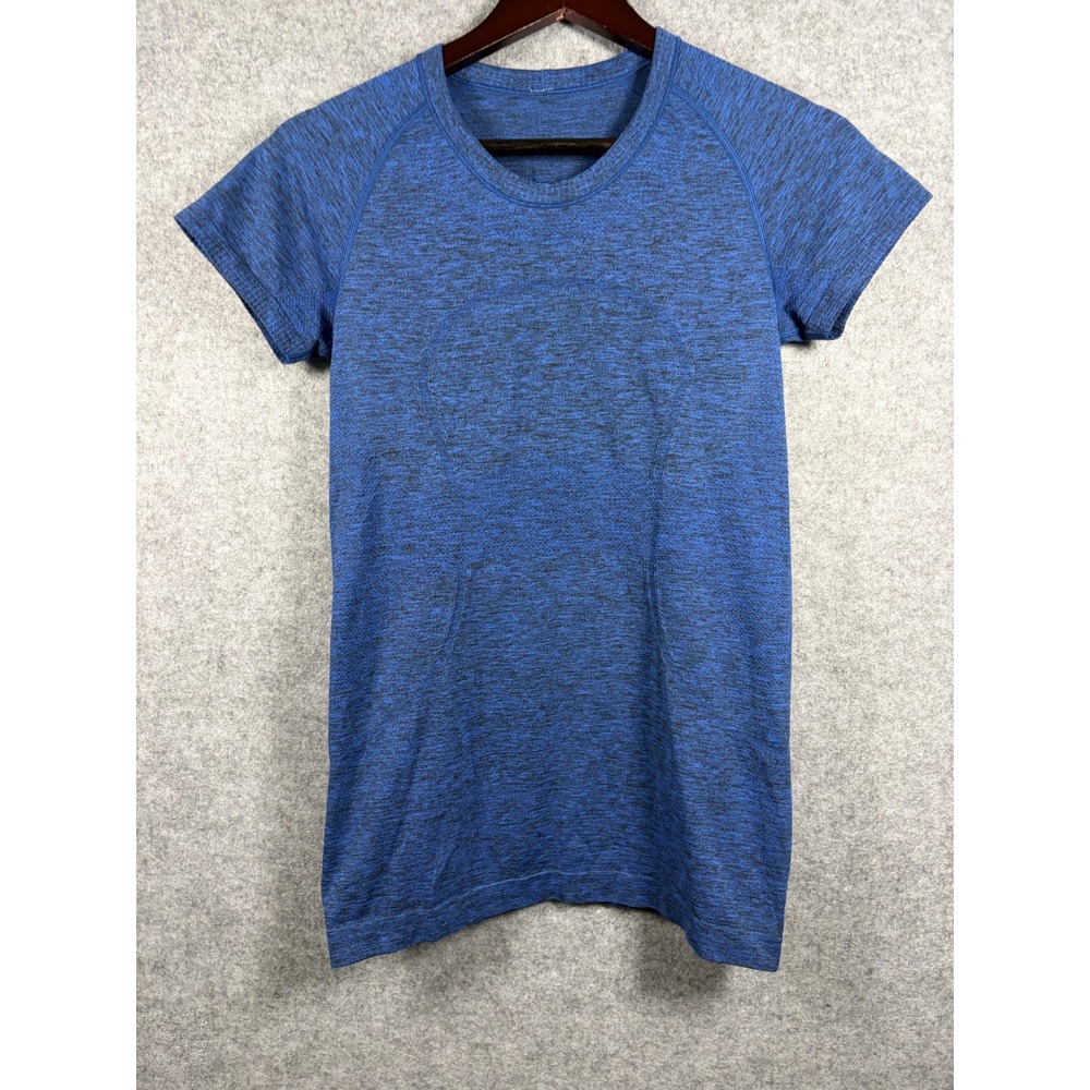Lululemon Swiftly Tech Short Sleeve Crew Blue Heathered Running Shirt Womens
